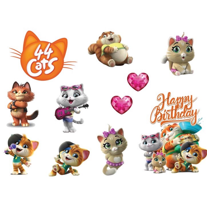 44 CATS เค้ก Topper คัพเค้ก Topper deco paper วันเกิด Topper ke hari jadi