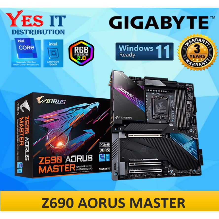 เมนบอร์ด GIGABYTE Z690 Aorus Master DDR4 LGA 1700 เท่านั้น