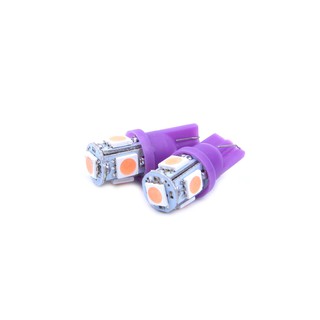 หลอดไฟรถยนต์ DC 12V สีม่วง T 10 5050 SMD 5 LEDs