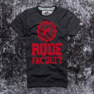 rudedog เสื้อคอกลม  ชาย หญิง รุ่น faculty สี ทอปดำ