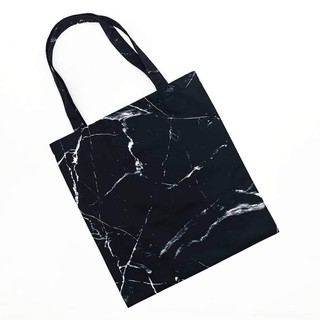 ♡NEW♡Black Marble tote bag ⌇กระเป๋าผ้า กระเป๋าสะพายข้าง กระเป๋าสะพายข้างไปโรงเรียน กระเป๋าผ้าแคนวาส