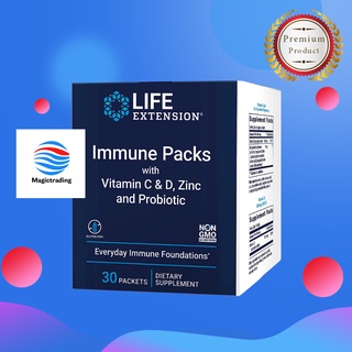 Life Extension Immune Packs with Vitamin C &amp; D, Zinc and Probiotic / 30 Packets