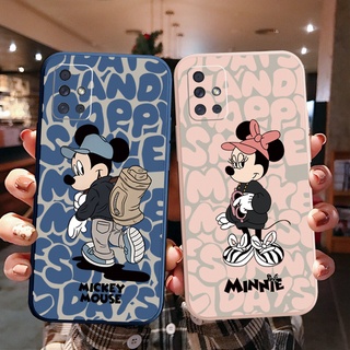 เคสซิลิโคนนิ่ม ขอบตรง ลายมิกกี้ มินนี่เมาส์ สําหรับ Samsung A31 A32 4G A52 A72 5G A11 A51 A71 A02S A20S