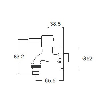 AMERICAN STANDARD A-TJ69-10 ก๊อกน้ำเย็นล้างพื้น รูปที่ 2