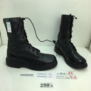 รองเท้าคอมแบท Combat shoes รองเท้าคอมแบททหาร หนังสีดำ สภาพดี ทรงสวย มือสอง คัดเกรด ของนอก เกาหลี