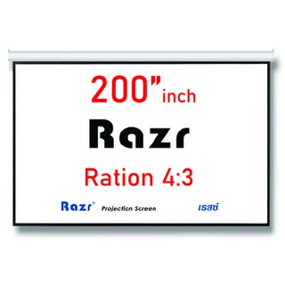 Razr Projector Wall Screen 200 นิ้ว 4:3 จอโปรเจคเตอร์ จอแขวนมือดึง (120 x 160 inch) รุ่น WMW-V200 จอม้วนเก็บอัตโนมัติ