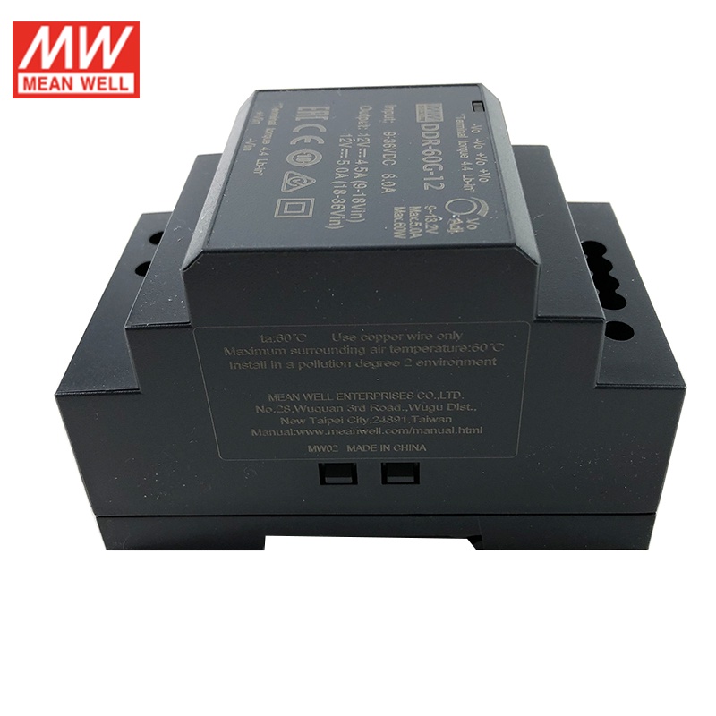 Mean WELL DDR-60G-24 60W DIN Rail DC-DC Converter อินพุต 9-36V DC ถึง 24V DC 2.5A 60W Meanwell Power