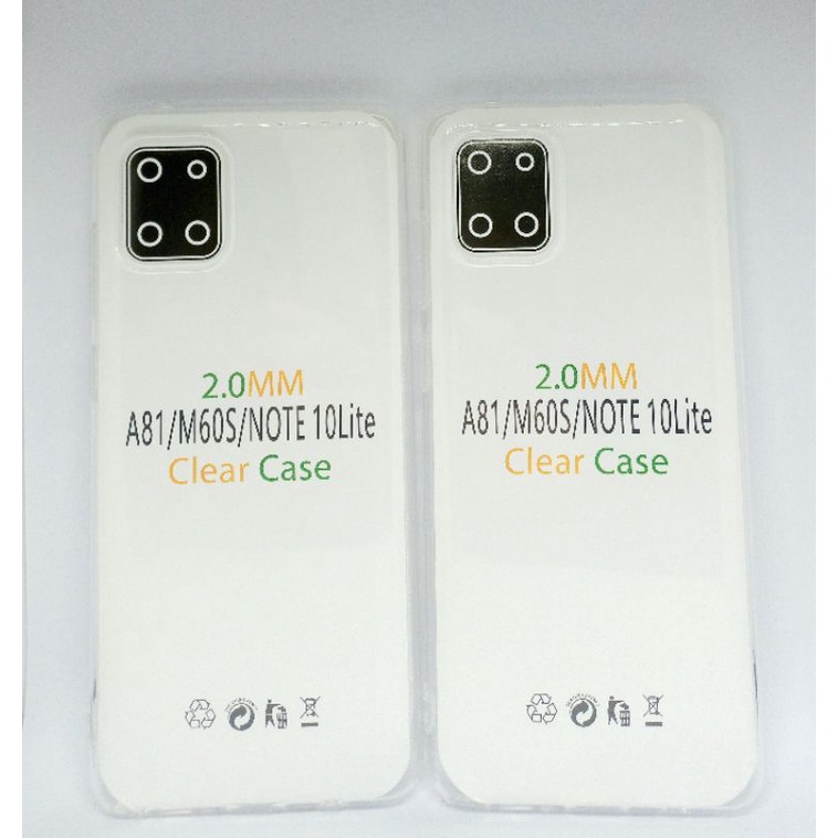 Jelly Silicone Case 2.0mm Samsung Galaxy A81 / M60S / Note 10 Lite Clear Case Transparent