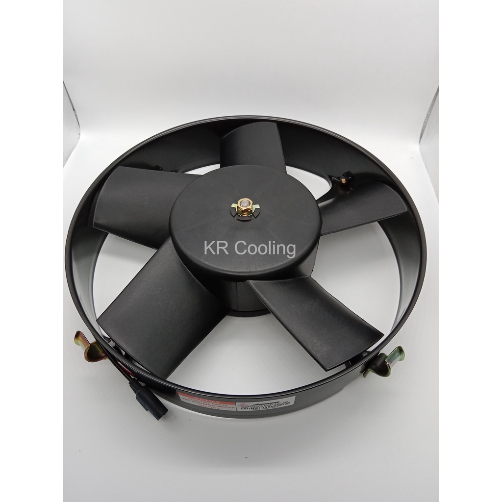 พัดลมเป่า แผงแอร์ JC 12นิ้ว 5ใบ 12Vและ24V พัดลมเสริมแอร์ ระบายร้อน พัดลมหม้อน้ำ โครงเหล็ก ยี่ห้อจอนชวน