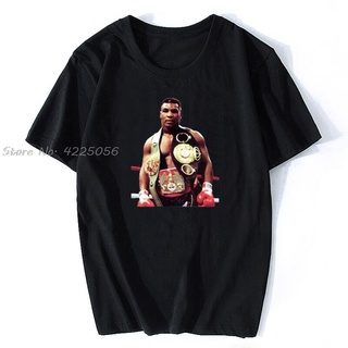 เสื้อยืดผ้าฝ้ายพิมพ์ลายขายดี เสื้อยืด ผ้าฝ้าย พิมพ์ลาย Mike Tyson Boxing แฟชั่นสําหรับผู้ชาย