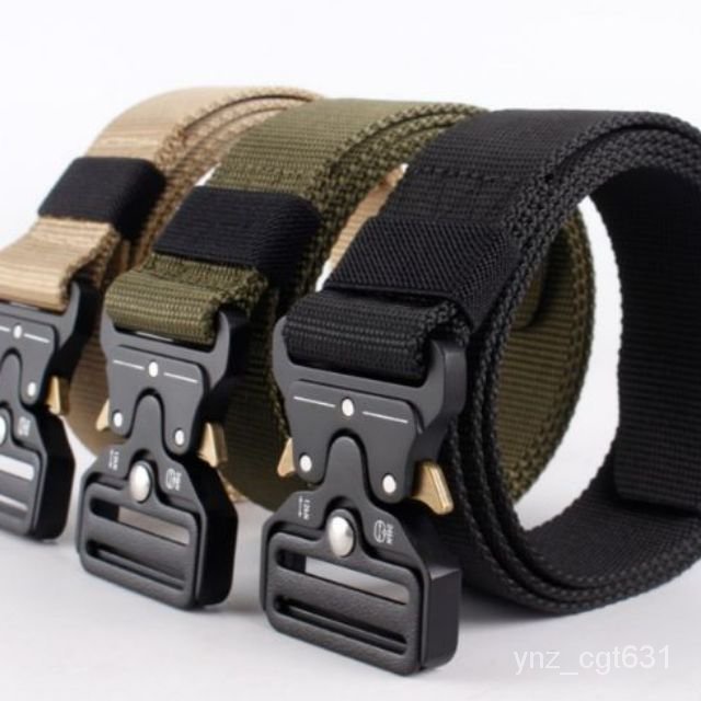 Mens Waist Belt Tactical Belt Heavy Duty Webbing Belt Adjustable ...
