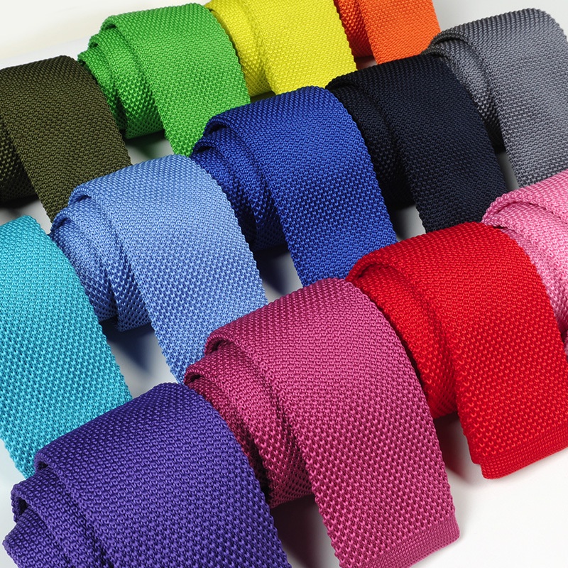 หรูหรา 6 ซม.คลาสสิก Mens Ties ถักเนคไทสีทึบอย่างเป็นทางการ Bridegroom งานแต่งงานธุรกิจถักเนคไท Slim Skinny คอแคบ tie