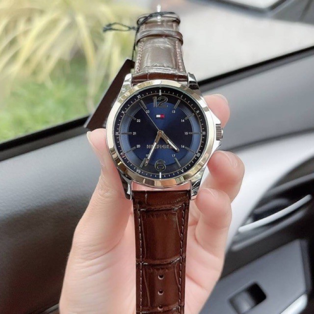 นาฬิกาชาย Tommy Hilfiger Men’s watch 1791523 ✔️หน้าปัด 45 mm. สายหนัง สีน้ำตาล