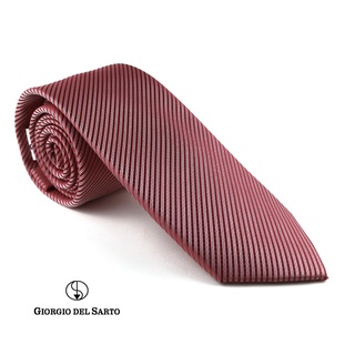 Giorgio Del Sarto Necktie Red with Fabric Texture เนคไทสีแดงมีเท็กเจอร์