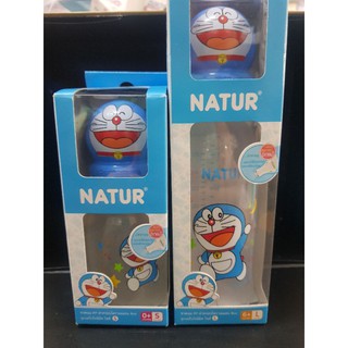 Natur PP bottle with Doraemon Hood 4oz/8oz ขวดนมเนเจอร์ รุ่นฝาครอบโดราเอมอน จุกนมไบโอมินิค