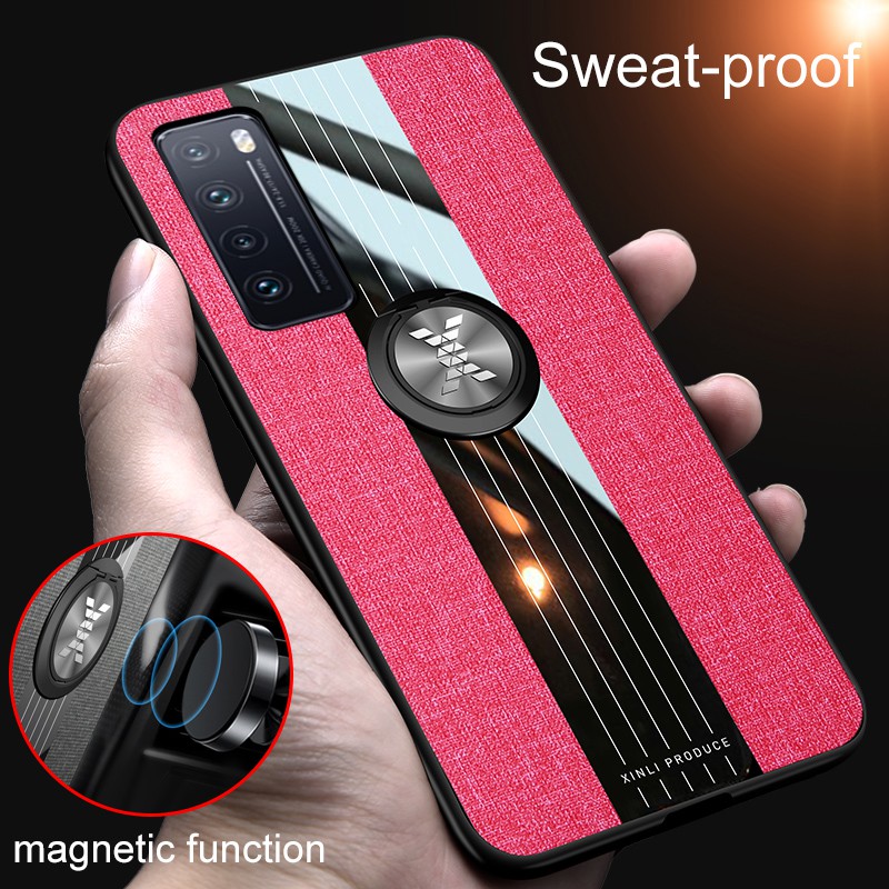 เคส Huawei Nova 7 5G ฮาร์ดเคสกันกระแทกเคสโทรศัพท์ Armor Ring Stand Case Huawei Nova 7 Nova7 Back Cover