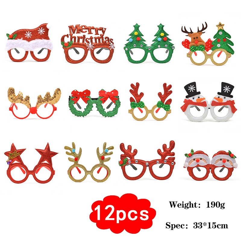 ตกแต่งคริสต์มาส แว่นตาคริสต์มาส ผู้ใหญ่ เด็ก กรอบแว่นตา ปาร์ตี้คริสต์มาส