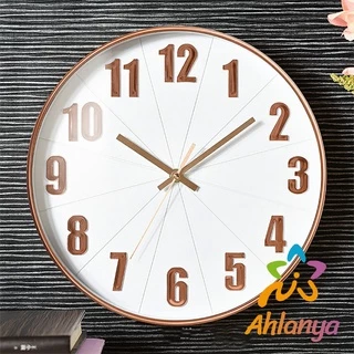 Ahlanya นาฬิกาแขวนผนัง -นาฬิกาแขวน นาฬิกาแขวนผนัง นาฬิกทรงกลม นาฬิกาลายต้นไม้ นาฬิกาแขวนผนังสีดำ Wall Clock