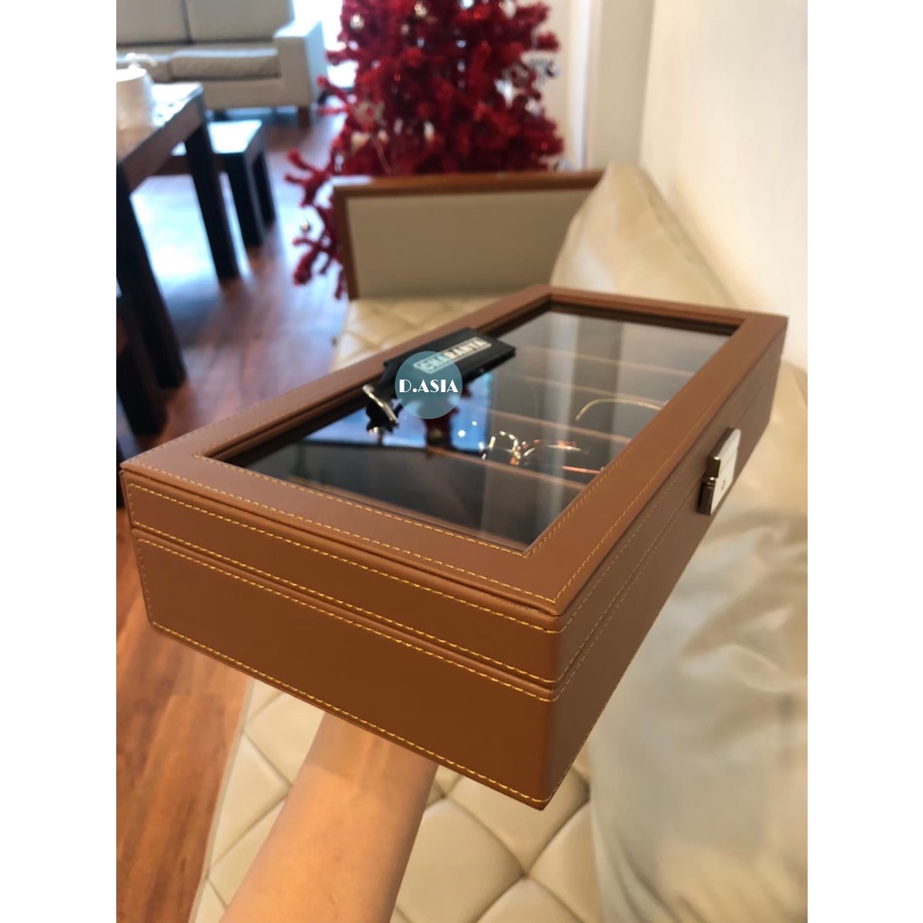 กล่องแว่นตา 6 ช่อง สวยหรู พรีเมี่ยม วัสดุดี กล่องหนัง กำมะหยี่ Sunglasses Storage box CHRV6_L_K ราคา ถูกที่สุด ดีลบีเคเค แกลเลอรีภาพที่ 6