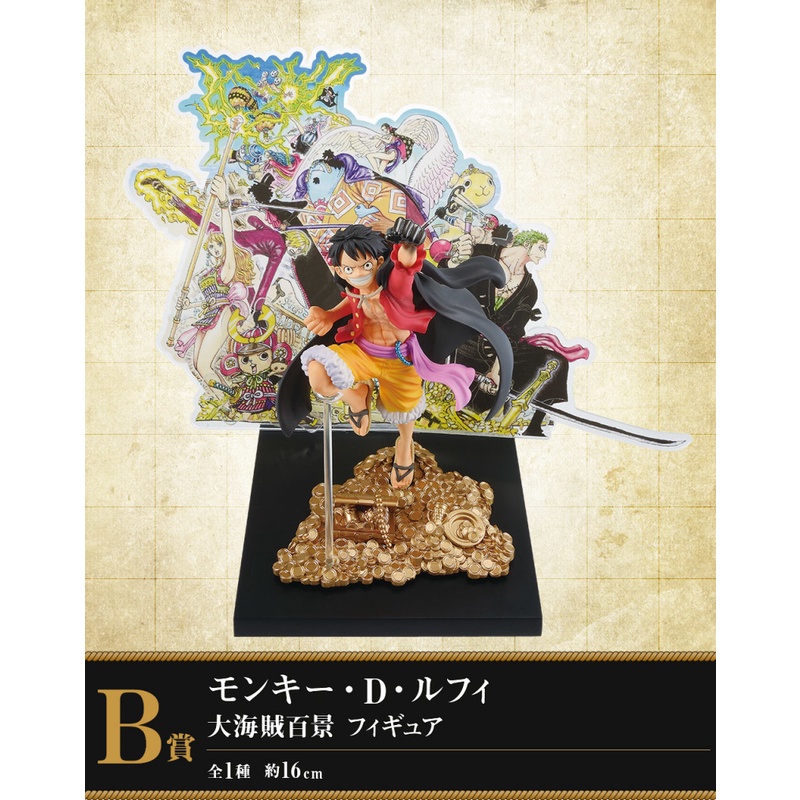 B BANDAI Ichiban Kuji One Piece WT ครบรอบ 100 ปี Daikaizoku Hyakkei รางวัล B Luffy Ichiban One Piece