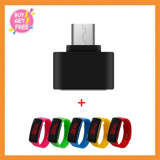 คุ้มค่าคุ้มราคา! OTG อะเเดปเอตร์แปลง USB Type-C Port สำหรับ Xiaomi Type-C to USB พร้อมนาฬิกา LED ฟรี