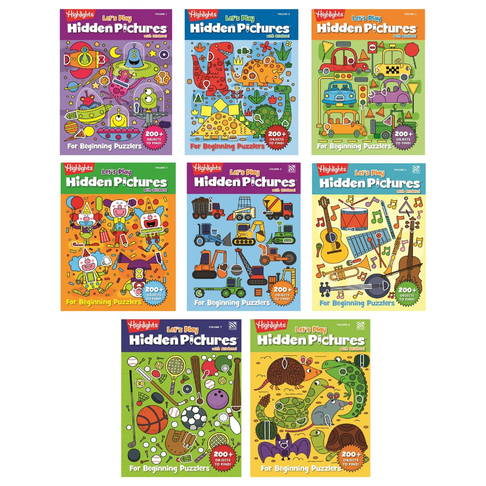 ปริศนาภาพซ่อนหา Highlights - Let's Play Hidden Pictures with Stickers แบบฝึกหัดเสริมการสังเกต Pelangithai