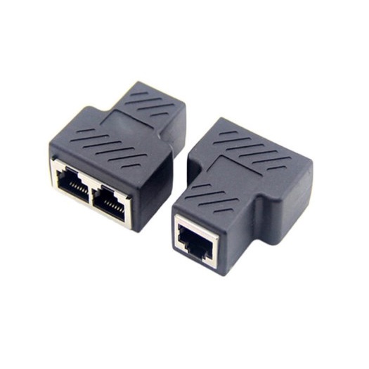 RJ45 LAN Ethernet Network Connector Splitter 1 ถึง 2 แยก Barrel Lan