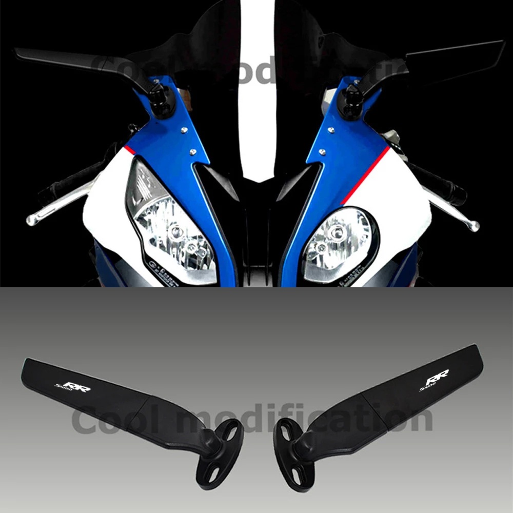 กระจกมองหลังรถจักรยานยนต์ หมุนได้ ปรับได้ พร้อมโลโก้ S1000RR สําหรับ BMW S1000RR 2 ชิ้น