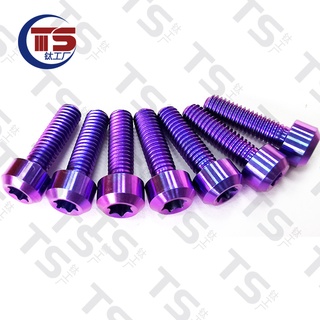 Ts สกรูเกลียวฝาเครื่องยนต์ ไทเทเนียมอัลลอย M5X5 10 15 20 25 30 35 65 มม. M5 0.8 มม. 64 ขั้ว