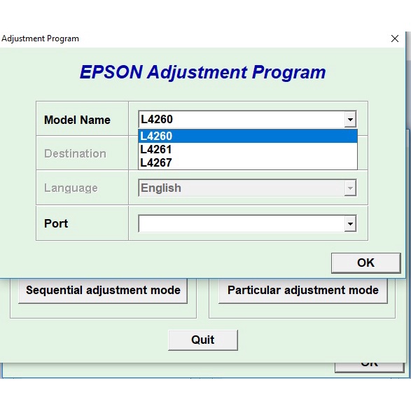 โปรแกรมเครียร์ซับหมึก Adjustment EPSON L4260/L4261/L4267/L4266 โปรแกรม เคลียร์ซับหมึก