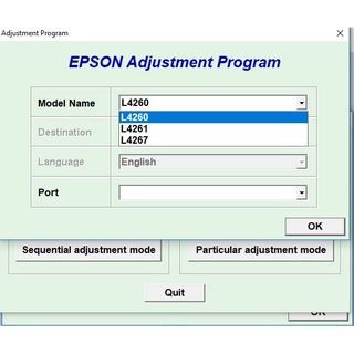 โปรแกรมเครียร์ซับหมึก Adjustment EPSON L4260/L4261/L4267 โปรแกรม เคลียร์ซับหมึก