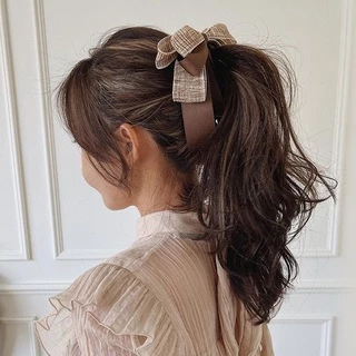 กิ๊บกล้วยติดผมริบบิ้น Tweed Ribbon Banana Pin ทรงริบบิ้นซ้อนผ้าทวีตน่ารักพร้อมส่งในไทย/ กิ๊บติดผม กิ๊บกล้วย กิ๊บเกาหลี