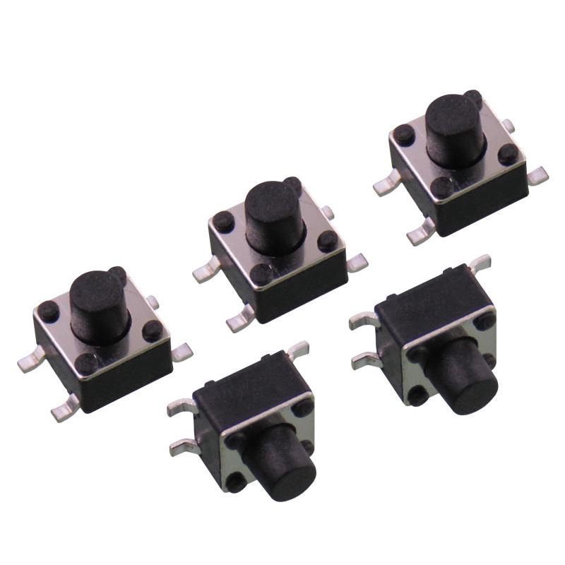 100PCS Micro Electric Tactile Push Button Switch Momentary Tact SMD 4pin 4.5x4.5 Height 3.8/4.3/5/6/7mm