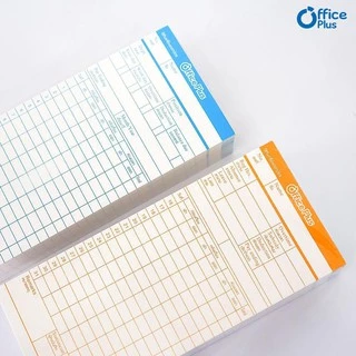 Office Plus บัตรตอก บัตรตอกเวลา ออฟฟิศพลัส (แพ็ค 100 ใบ) ใช้ได้กับเครื่องตอกบัตร OfficePlus ทุกรุ่น