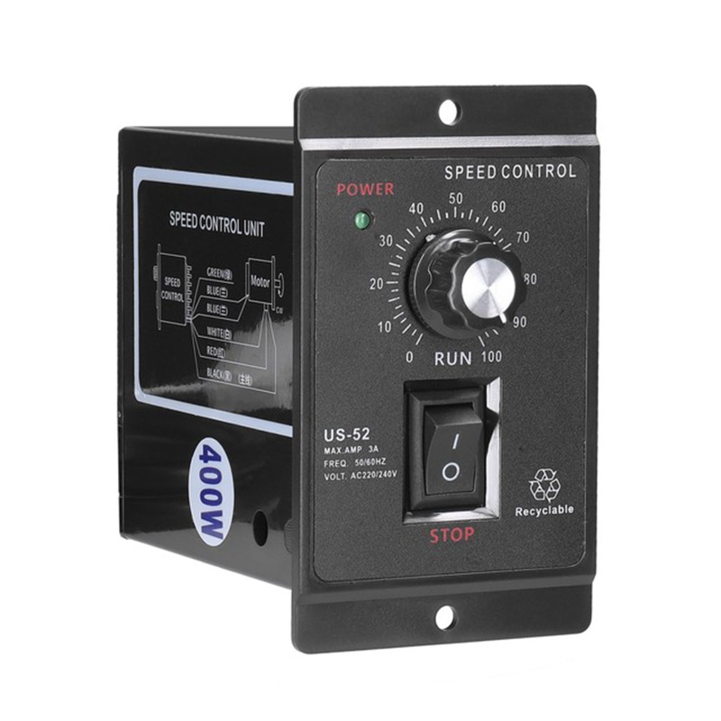XU US-52 AC Micro Motor Speed Regulator การใช้พลังงานต่ํา (400W AC220V 50 60Hz)
