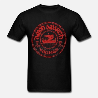 ขายดี!เสื้อยืดแขนสั้น คอกลม ผ้าฝ้าย พิมพ์ลาย Amon Amarth intage iking สีดํา สําหรับผู้ชาย NMpdel69GEpddp34S-5XL