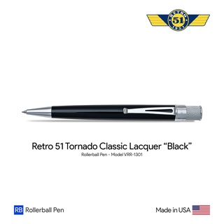 Retro 51 Tornado "Black" Classic Lacquer Rollerball Pen - ปากกาโรลเลอร์บอลล์เรโทร 51 ทอร์นาโด