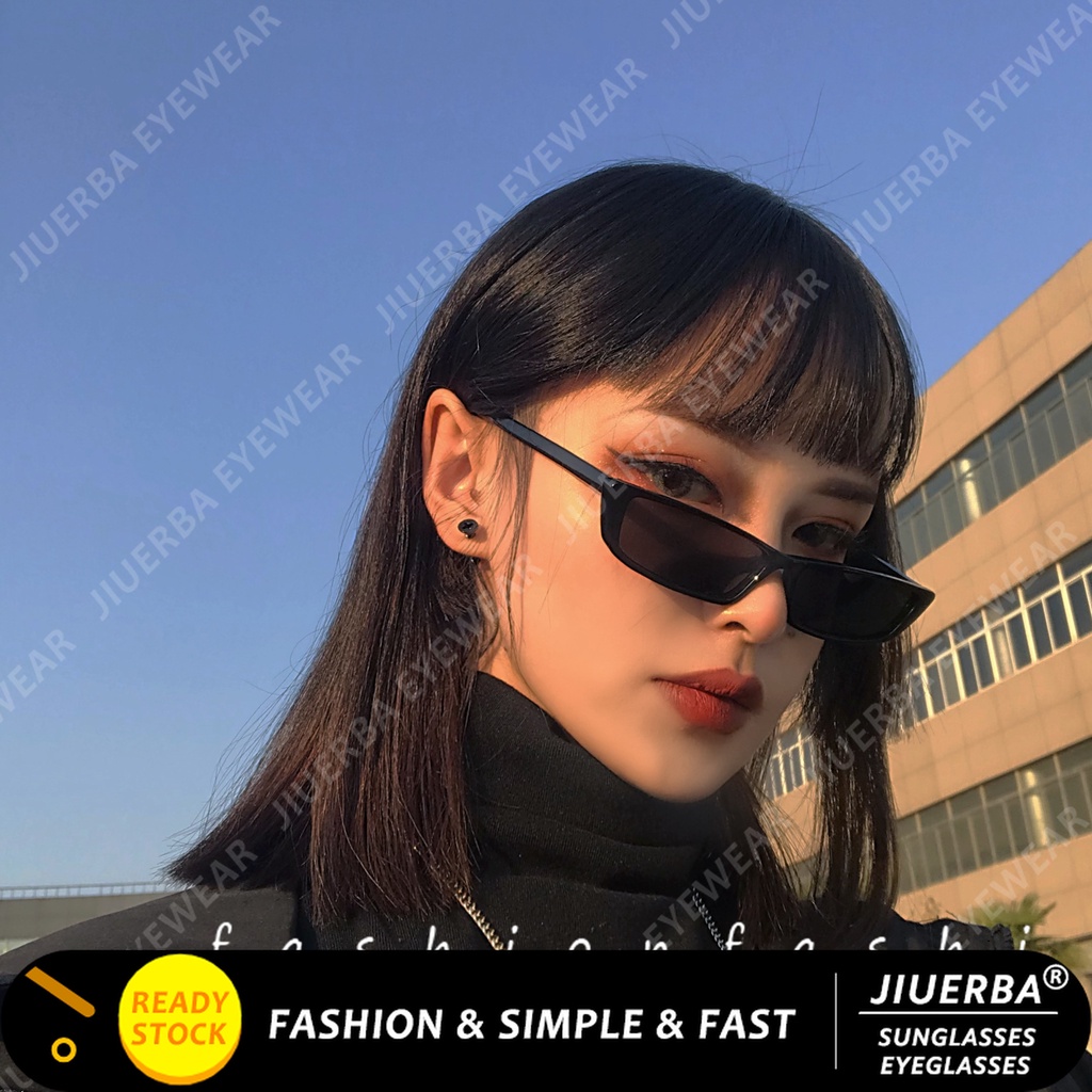 (JIUERBA)COD แว่นกันแดด กรอบเหลี่ยม สไตล์เกาหลี ย้อนยุค สำหรับผู้หญิง