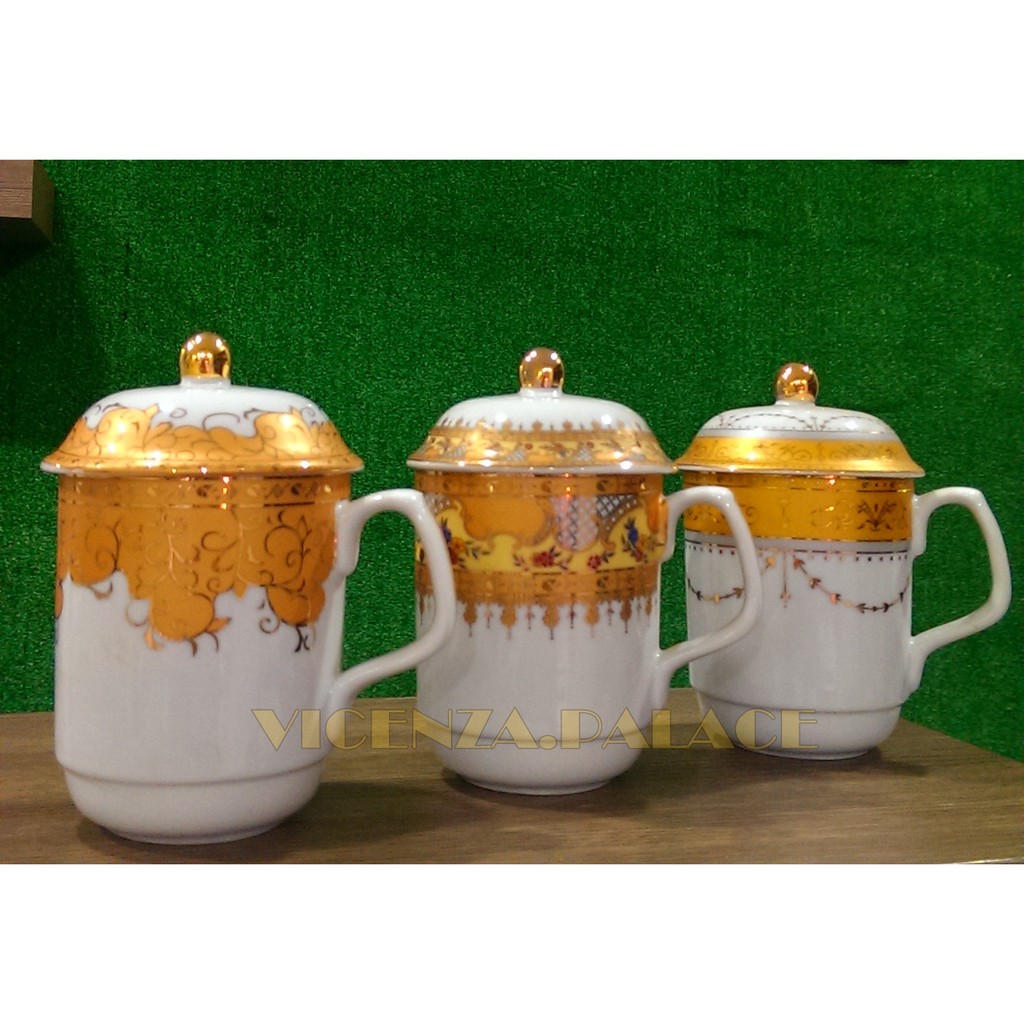 Vicenza Aesthetic Ceramic Cup ฝาแก้วหรูหรา Y66