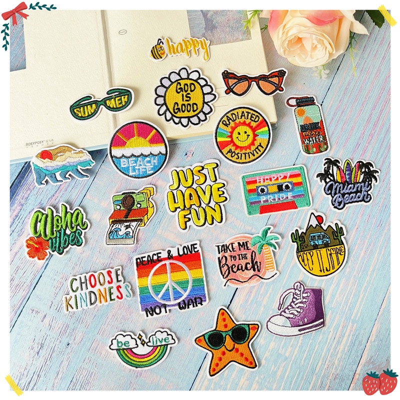 ♚ แผ่นแพทช์เหล็ก แฟชั่นสไตล์พังก์ร็อค ♚ แผ่นแพทช์รีดติดเสื้อ รูปพัด DIY สําหรับตกแต่งเสื้อผ้า 1 ชิ้น