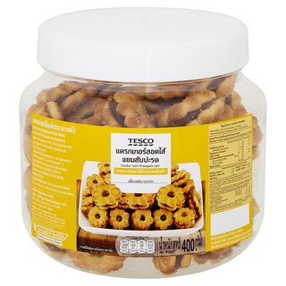 เทสโก้ แครกเกอร์สอดไส้แยมสับปะรด 400กรัม บิสกิต Tesco Cracker with Pineapple Jam 400g กลุ่มขนมขบเคี้ยว เครื่องดื่ม, ขนมข