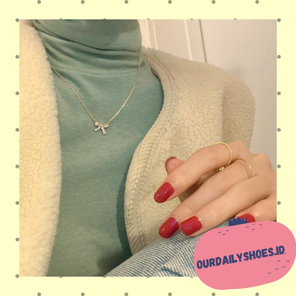 [ODS] สร้อยคอโซ่จี้ริบบิ้นผู้หญิง