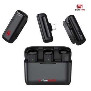 [ของแท้] ไมค์ไร้สาย พร้อมกล่องชาร์จ Charge Box (ไมค์คู่) - OnlineMate ของแท้100% เสียงดี ตัดเสียงรบกวน 80%