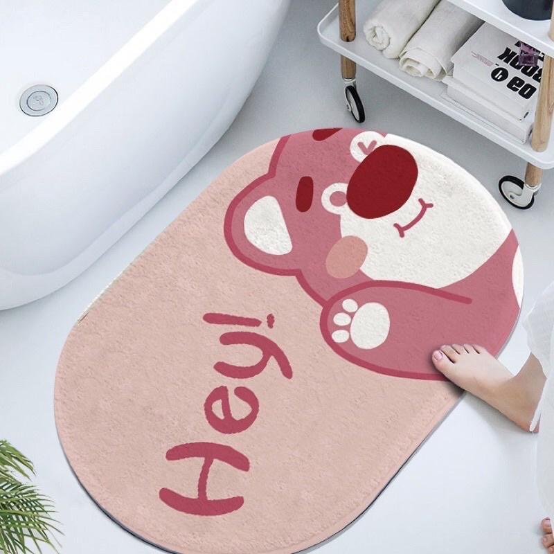 LOSTO PINK BEAR SILICON CARPET, BATHROOM CARPET