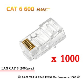 หัว LAN CAT 6 RJ45 PLUG High Performance (ตัวผู้ 1,000 ตัว)