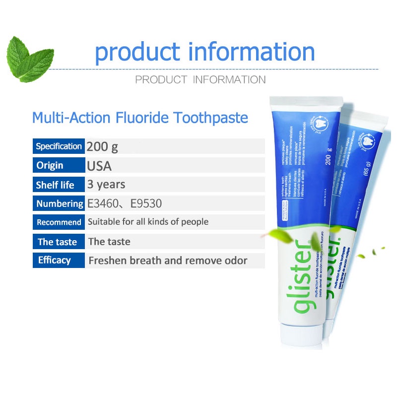 SALEพร้อมส่ง Amway GLISTER(200g) Multi-Action Fluoride Toothpaste แอม ...