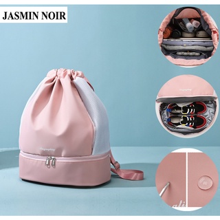 Jasmin NOIR กระเป๋าเป้สะพายหลัง ผ้าออกซ์ฟอร์ด ใบใหญ่ แยกส่วนเปียก และแห้ง สําหรับผู้หญิง