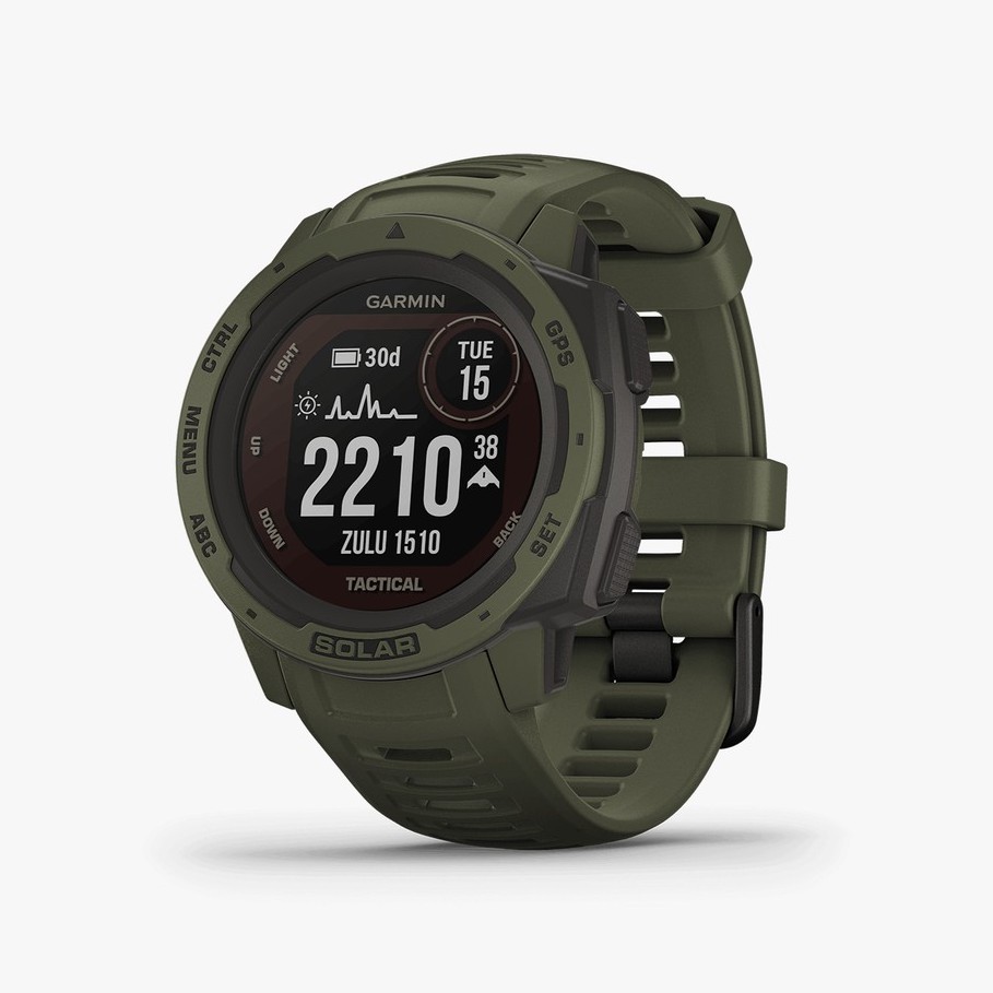 Garmin นาฬิกาข้อมือ Instinct Solar, Tactical Edition, GPS Watch, Moss, SEA รุ่น 010-02293-49