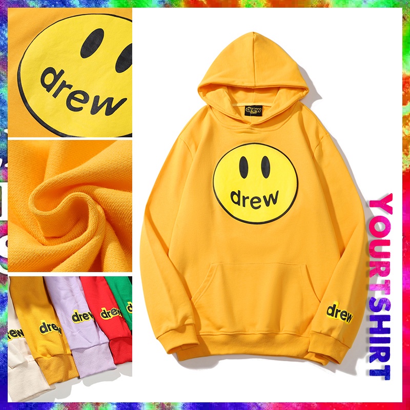 Drew Hoodie Drew House Hoodie หน้ายิ้ม Hoodie ผู้ชายหลวม Hoodie