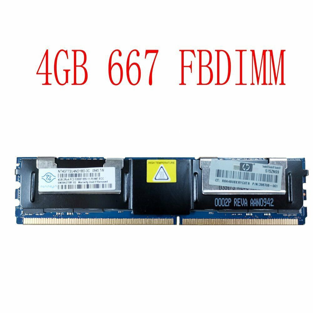 &lt; Usado &gt; Servidor De Memória ECC PC2-5300F DDR2 667MHz 4GB 4G 2Rx4 240pin FB-Dimâmia Para NANYA BE00 4LSA